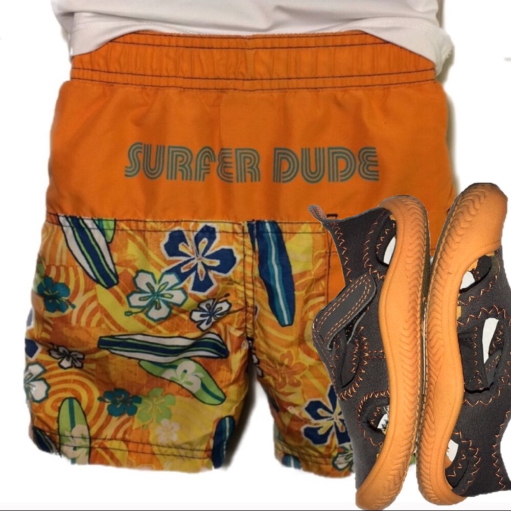 SAND N SUN Infants 24M Swim Trunks Surfer Dude 🏆